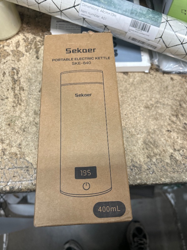 Photo 1 of Sekaer Travel Portable Electric Kettle, Small Tea Kettle Coffee Mini Hot Water Boiler, 400mL & 304 Stainless Steel, with 4 Variable Presets and Auto Shut-Off SKE-840B