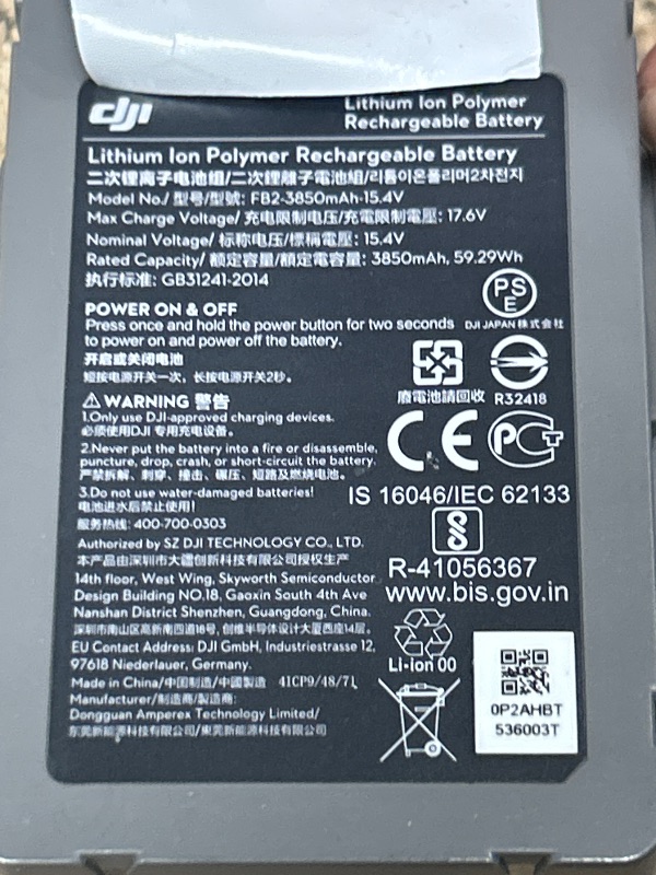 Photo 1 of MVMOD Mavic 2 Pro Battery, 3850mAh 15.4V Intelligent Battery for DJI Mavic 2 Zoom/ 2 Pro Drone, 30Mins Max Flight Time