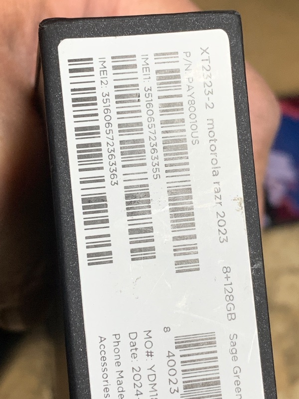 Photo 1 of ***FINAL SALE** FOR PARTS ONLY* SEE NOTES** Motorola razr | 2023 | Unlocked | Made for US 8/128 | 32MP Camera | Sage Green, 73.95 x 170.82 x 7.35mm