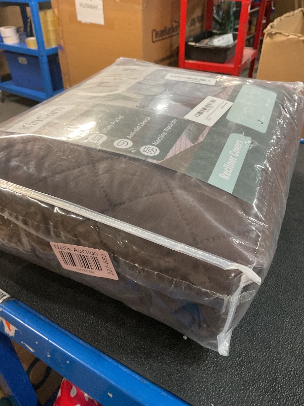 Photo 1 of (BAGGED) KinCam 100% Waterproof Recliner Loveseat Cover with Console, Non-Slip Reclining Loveseat Covers for 2 Seat, Recliner Sofa Cover Furniture Protector, Chocolate