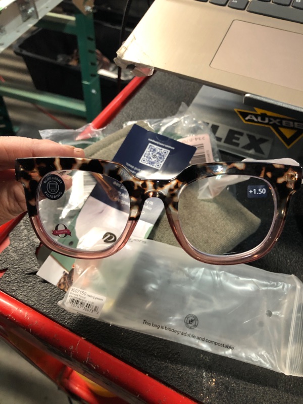Photo 1 of ($25 VALUE) Peepers by PeeperSpecs Oprah's Favorite Women's Stardust Round Blue Light Blocking Reading Glasses - Tokyo Tortoise +1.5