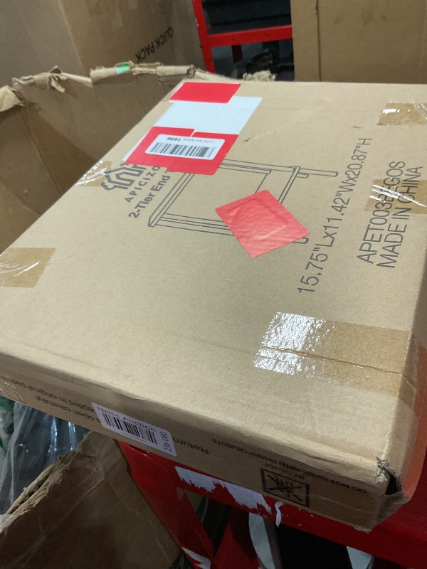 Photo 1 of Apicizon 2 Tier End Table, Boho Side Table with Storage Shelf, Nightstand Bedside Table for Small Spaces, Bedroom, Living Room, Entryway, Farmhouse, Easy Assembly,White