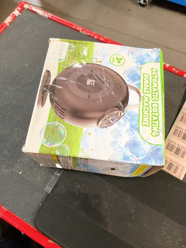 Photo 1 of ***(NO RETUNRS OR REFUNDS/ FOR PARTS ONLY/ MAJOR DAMAGE)***
Bubble Machine, Automatic Bubble Blower for Kids Toddlers, 8000+ Bubbles Per Minute, 90° 200° Oscillating Electric Plug-in or Batteries Bubble Maker, Bubble Toys for Outdoor Birthday Party - Whit