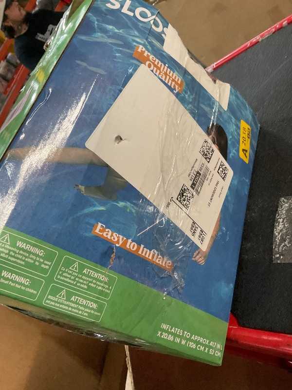 Photo 1 of SLOOSH Inflatable Pool Floats Chairs Adults, 2 Packs Floating Noodle Chair with Stripes Design Soft Fabric Covered with Sling for Swimming Pool Water Party Summer Lake,Blue,Green