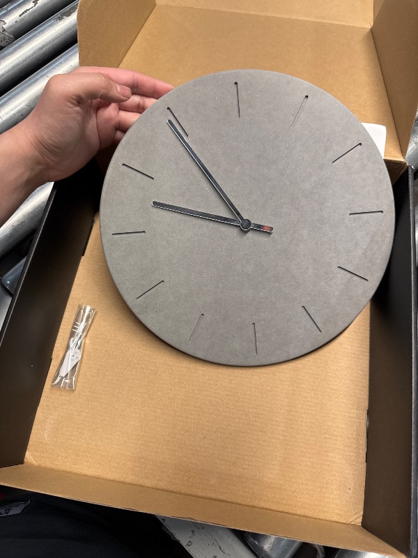 Photo 1 of ***(PARTS ONLY/ NON REFUNDABLE/ NO RETURNS OR REFUNDS)***
Stephanie Imports Modern Minimalist Concrete Hiding Gray (Numberless Dial) Silent Wall Clock