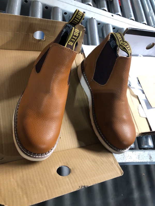 Photo 1 of ***(USED)***
ROCKROOSTER Trinidad Steel Toe Chelsea Boots Men, 6" Slip on Brown Wedge Work Boots, Vibram Expanded Rubber Sole, 100% Leather, Breathable, ASTM F2413-18 M/I/C (VAP2304 US 9.5)