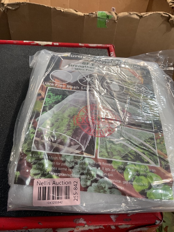 Photo 1 of Garden Pest Barrier Netting, Insect Barrier Net 8x24Ft Ultra Fine Protect Netting Thickened Mesh Net Plant Covers for Vegetable Plants Fruits Greenhouse Row Cover Raised Bed Barrier Screen Bugs Out
