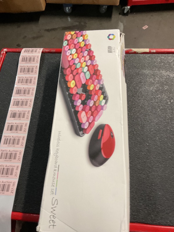 Photo 1 of Wireless Keyboard and Mouse Combo, Ergonomic Full Size Typewriter Retro Round Keycaps Keyboard, Compatible with Windows, PC, Perfer for Home and Office Keyboards (Beige