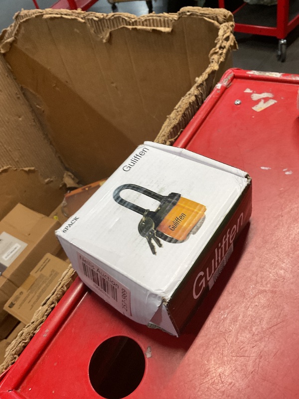 Photo 1 of Guliffen Weatherproof Laminated Steel Padlock with Same Key, Outdoor Padlock with Long Shackle for Gate, Fence, Shed,Garage, 6 Pack