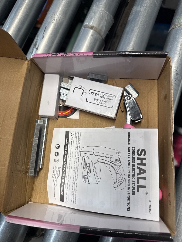 Photo 1 of ***(PARTS ONLY/ NON REFUNDABLE/ NO RETURNS OR REFUNDS)***No charger***
SHALL Pink Electric Staple Gun, 2 in 1 Cordless Upholstery Stapler Nail Gun for Wood, 4V Rechargeable Brad Nailer Kit w/ 2500 Staples Nails, Staple Remover & Fast Charger for Crafts, D