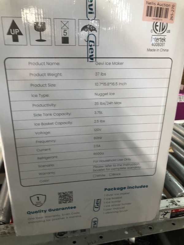Photo 1 of *** NO BOX***Gevi Adella Gemi Nugget Ice Maker Countertop with 1 Gallon Side Tank,Chewable Ice Machine with Portable Ice Basket, 40 lbs in 24 Hours, Pellet Ice Machine with Self-Cleaning for Home Party