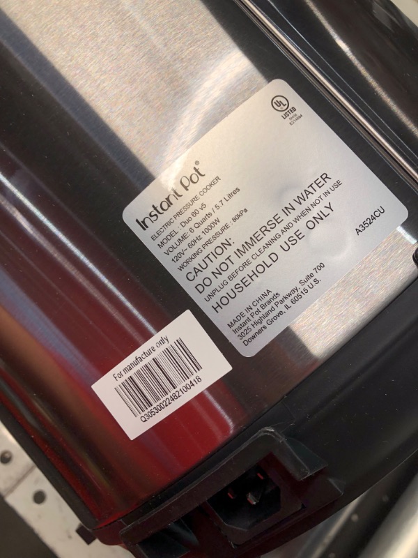 Photo 1 of Instant Pot Duo 7-in-1 Electric Pressure Cooker, Slow Cooker, Rice Cooker, Steamer, Sauté, Yogurt Maker, Warmer & Sterilizer, Includes App With Over 800 Recipes, Stainless Steel, 6 Quart