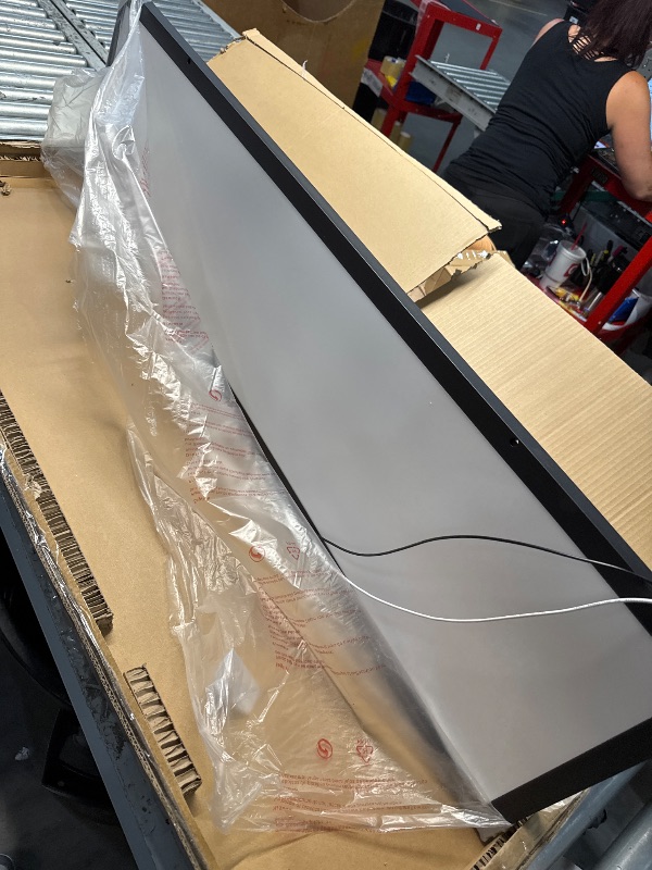 Photo 1 of (MISSING HARDWARE) (UNTESTED) AIKVSXER 1x4 LED Flat Panel Light Surface Mount LED Ceiling, 5500LM 50W TRIAC 10-100% Dimmable, 3000/4000/5000k Selectable Kitchen Ceiling Light Fixtures for Garage/Laundry Black-1PACK