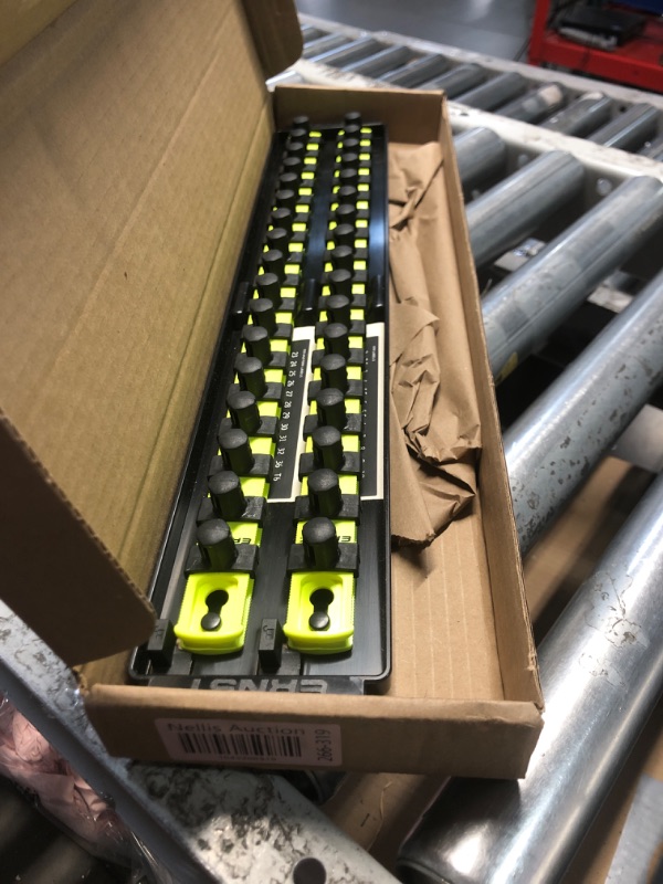 View 2 of Ernst Manufacturing 8463HV Socket Boss, Premium 2-Rail, 1/2-Inch-Drive Socket Organizer, 18-Inch, High-Visibility
