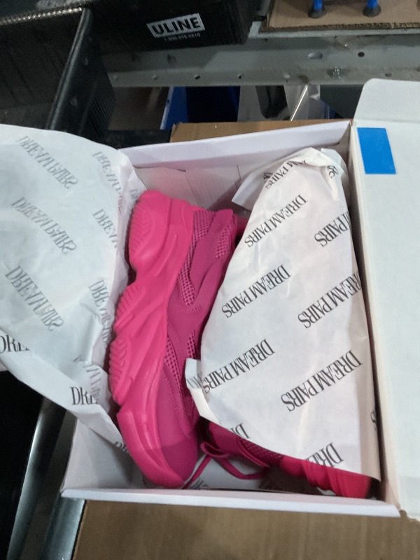 Photo 1 of **USED DIRTY BOTTOMS**
DREAM PAIRS Women's Platform Chunky Fashion Sneakers Jaxon Walking Lace-Up Comfortable Dad Sneakers Workout Sport Work Casual Tennis Shoes,Size 8.5,Hot Pink,SDFN2406W