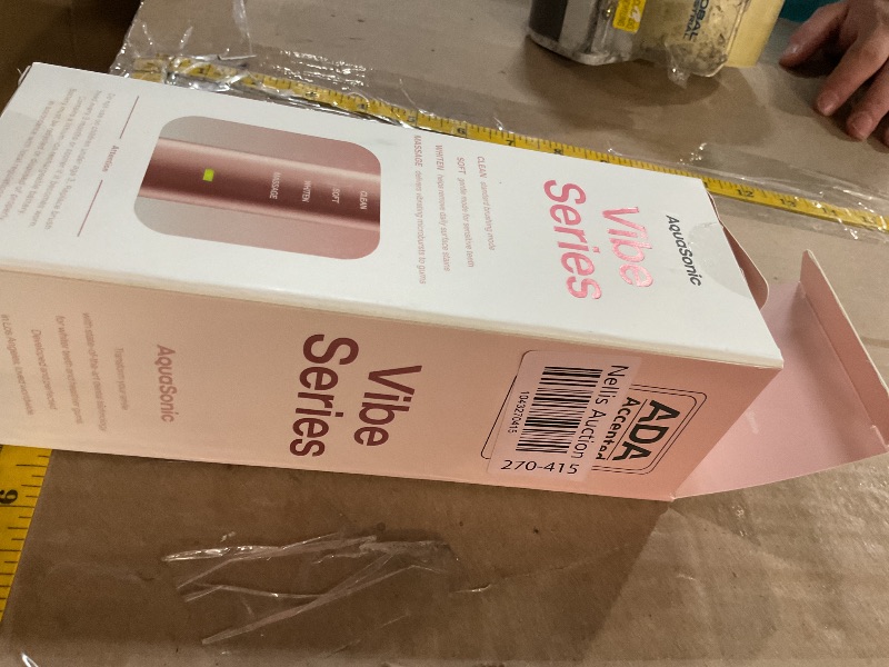 Photo 1 of (POWER TESTED) (USED) Aquasonic Vibe Series Ultra-Whitening Toothbrush – ADA Accepted Electric Toothbrush - 8 Brush Heads & Travel Case – 40,000 VPM Motor & Wireless Charging - 4 Modes w Smart Timer – Satin Rose Gold