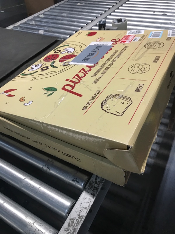 Photo 1 of (FAIR) Caprihom 24"L x 18"W Extra Large Pizza Stone, Rectangular Pizza Grilling/Baking Stone Industrial Commercial Oven Stone, Ideal for Grilling Baking Several Pizzas Bread - Includes Scaper