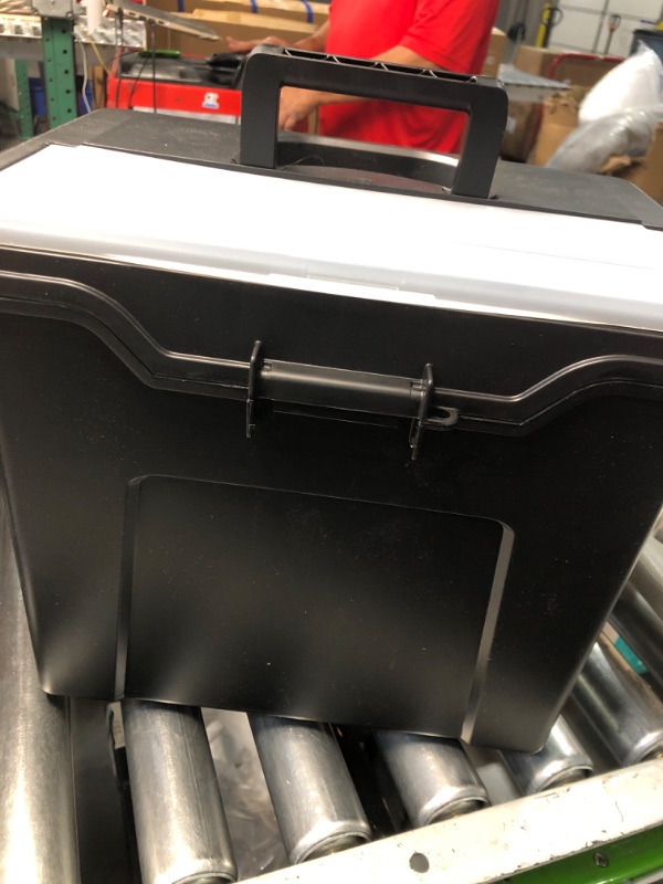 Photo 1 of (used)(missing hinge) IRIS USA File Box with Lid File Organizer for Letter File w/ Organizer-Lid, Plastic Mobile Filing Organizer, Water Resistant Document Box