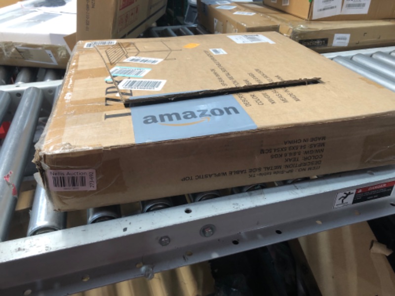 Photo 1 of LZRS Adirondack Square Side Table with Umbrella Hole, Pool Composite Patio Table,HDPE End Tables for Backyard,Pool, Indoor Companion, Easy Maintenance & Weather Resistant(Teak)