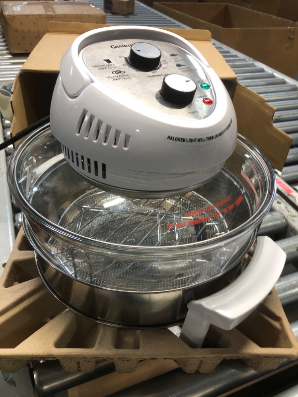 Photo 1 of ***NON REFUNDABLE, PARTS ONLY, MISSING TRIGGER BUTTON TO TURN ON ON BACK OF HANDLE, TDOESN TURN ON, LIGHTLY USED*** Big Boss 16Qt Large Glass Air Fryer Non Toxic – Large Halogen Oven Cooker with 50+ Air Fryers Recipe Book for Meals for Entire Family, Heal