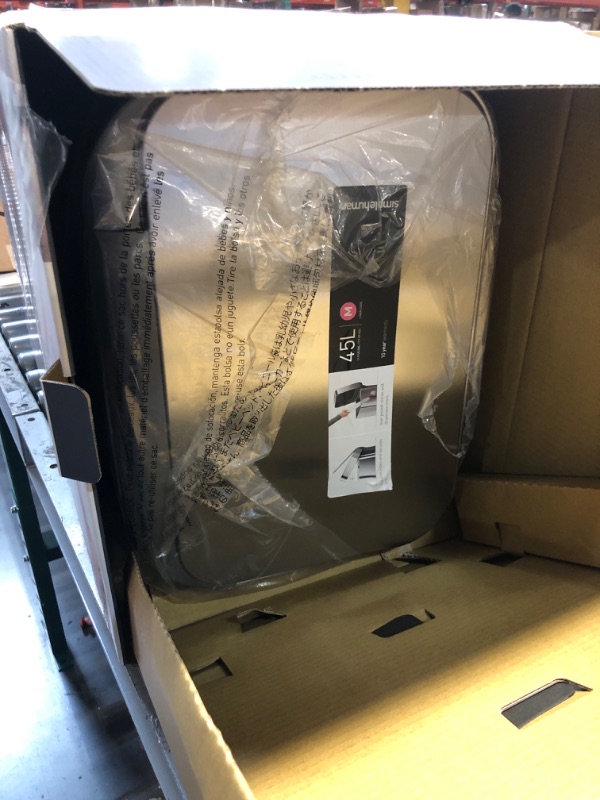 Photo 1 of ***NONREFUNDABLE**SEE NOTES***
simplehuman 45 Liter / 12 Gallon Rectangular Hands-Free Kitchen Step Trash Can with Soft-Close Lid, Brushed Stainless Steel