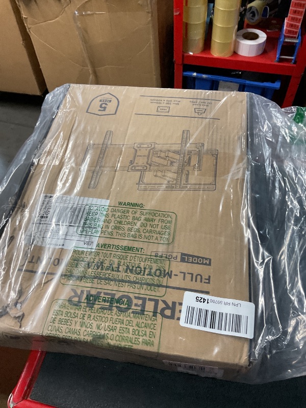 Photo 1 of Perlegear UL Listed Full Motion TV Wall Mount for 42-85 inch TVs up to 132 lbs, TV Mount with Dual Articulating Arms, Tool-Free Tilt, Swivel, Extension, Leveling, Max VESA 600x400mm, 16" Studs, PGLF8