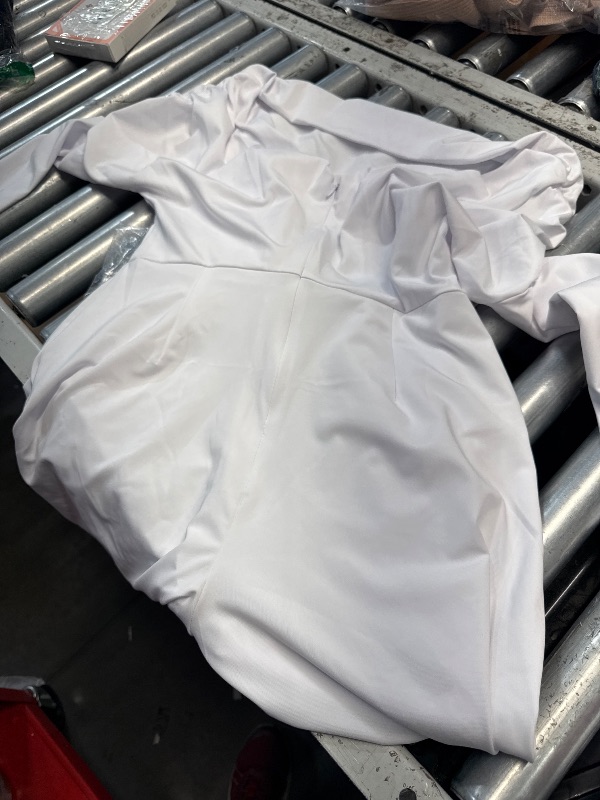 Photo 1 of **Size LARGE***
KnoInt White Dressy Long Sleeve Jumpsuits for Women Formal Off The Shoulder Jumpsuits Elegant Straight Wide Leg Pants Club Rompers, Large