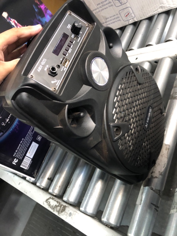 Photo 1 of ***(NO RETURNS OR REFUNDS/ FOR PARTS ONLY/ NON FUNCTIONAL)***
Audiobox ABX-82S Portable 8" PA Speaker with Stand, WaveSync™ Technology, Bluetooth, LED Lights, 1100W - Includes Microphone & USB Cable