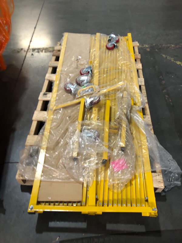 Photo 1 of **STOCK PHOTO IS A REFERENCE** Industrial Expandable Barricade Folding Security Gate with Wheels,Retractable 85”