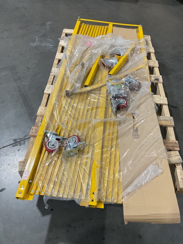 Photo 1 of **STOCK PHOTO IS A REFERENCE** Industrial Expandable Barricade Folding Security Gate with Wheels,Retractable 85”