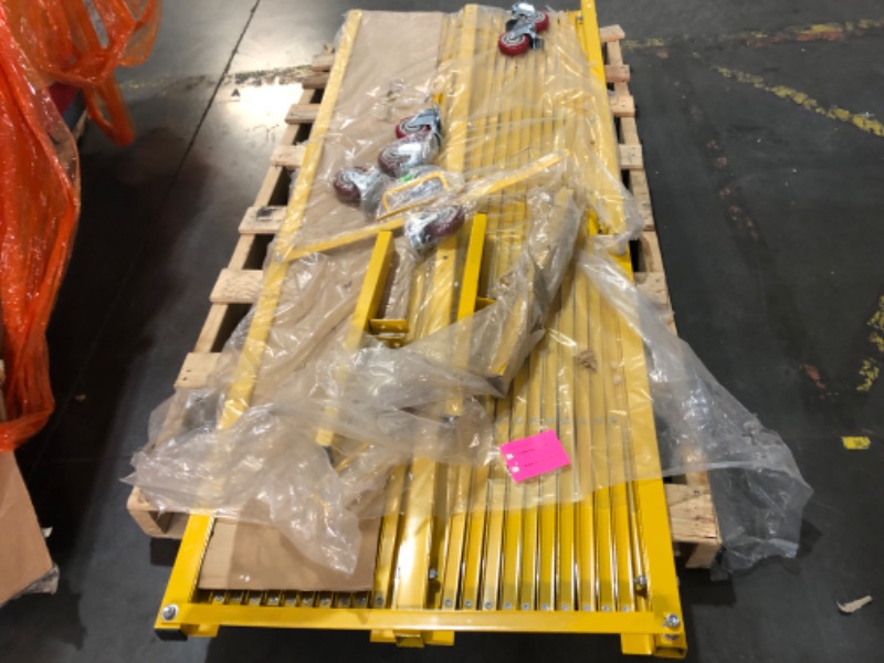 Photo 1 of **STOCK PHOTO IS A REFERENCE** Industrial Expandable Barricade Folding Security Gate with Wheels,Retractable 85”