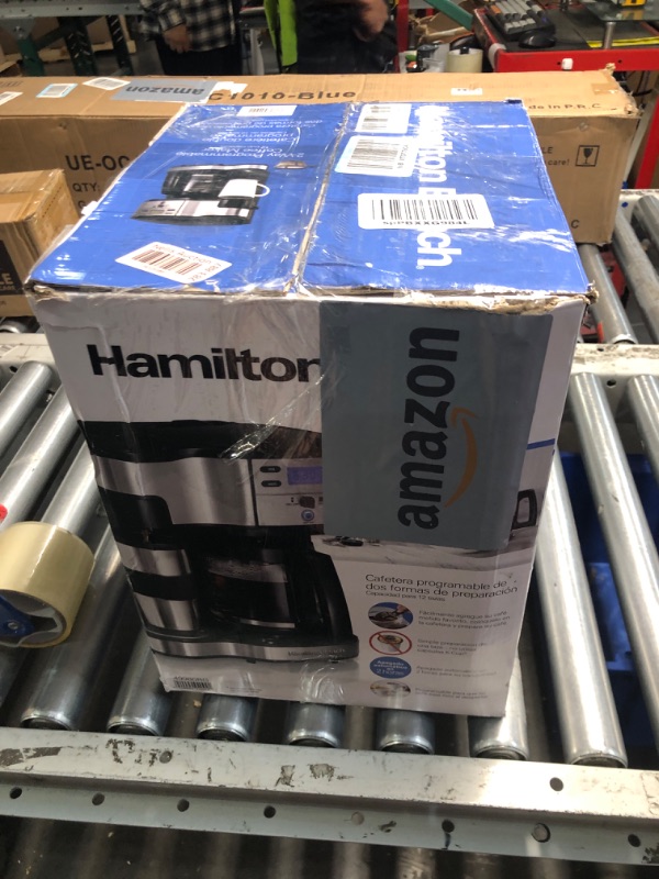 Photo 1 of ***(MAJOR DAMAGE/ SEE NOTES)***
Hamilton Beach 2-Way 12 Cup Programmable Drip Coffee Maker & Single Serve Machine, Glass Carafe, Auto Pause and Pour, Black (49980R)