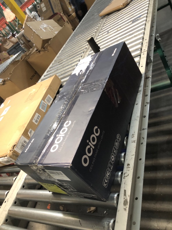 Photo 1 of **Parts Only** ocioc Ceiling Fans with Lights, 52 inch Black Ceiling Fan with Light and Remote Control, 3CCT, Quiet DC Motor, 5 Blades Modern Ceiling Fan for Living Room Farmhouse Bedroom