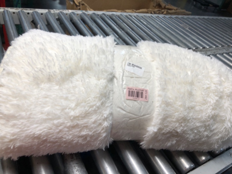 Photo 1 of  White Faux Bunny Fluffy Fur Rug Washable Area Rugs for Living Room Nursery Rugs for Bedroom Rectange Rug Cute Home Décor