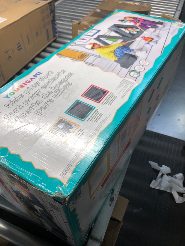 Photo 1 of *USED MISSING PIECES*jela Kids Couch Safety Certified Play Couch Soft Kids Sofa with Machine Washable Cover Thick Foam Fort Building Set for Playroom Indoor 57x28x18 Inch (Corduroy, Darkgrey)
