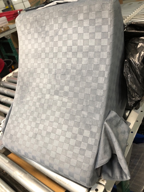 Photo 1 of **MISSING NECK AND ARM PILLOWS** Vekkia Reading Pillow for Sitting in Bed Adult,Back Pillow for Sitting Up,Backrest Support Pillow with Arm Rest,Bed Chair Pillow with Big Pockets for Gaming,Watching TV in Floor,19in(Grace Grey)