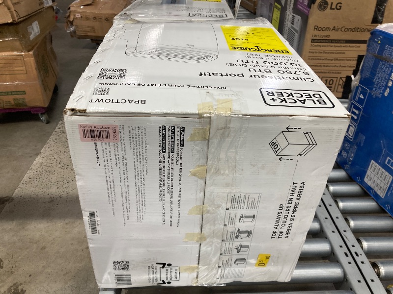 Photo 1 of **MAJOR DAMAGE/MISSING PARTS**BLACK+DECKER 10,000 BTU Portable Air Conditioner for Rooms up to 450 Sq. with Remote Control, White