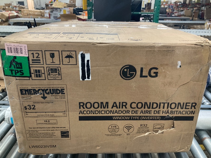 Photo 1 of **PARTS ONLY**LG 6,000 BTU Dual Inverter Smart Window Air Conditioner, 115V, Cools 250 Sq. Ft., Ultra Quiet Operation, Up to 35% More Energy Savings, ENERGY STAR®, works with LG ThinQ, Amazon Alexa and Hey Google