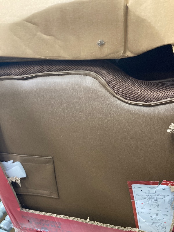Photo 1 of ***MISSING PARTS***Efomao Big and Tall Office Chair with Foot Rest 400lbs – PU Leather Executive Office Chair with Lumbar Support & Leg Rest, Heavy-Duty Computer Chair for Home Office, Brown by boahaus