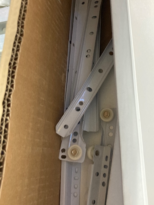 Photo 1 of ***SELLING AS PARTS ONLY ***UBesGoo 4-Drawer Dresser Pure White with Metal Handles Bedside Night Stand Bedroom White  ***(BROKEN PARTS, WOOD CHIPS, OPEN BOX, SOME SMALL CORNER  BENDS)***
