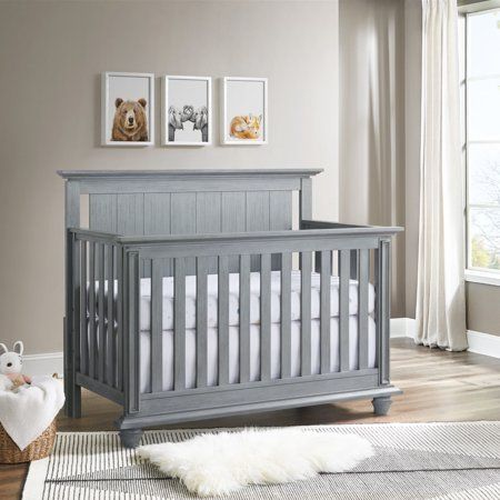 Photo 1 of ***PARTS ONLY***
Oxford Baby Langston 4-in-1 Convertible Crib Graphite Gray Wooden Crib