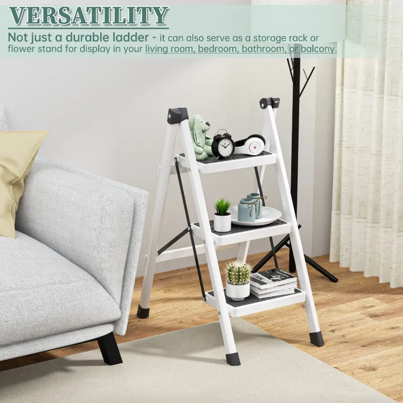 Photo 1 of 3 Step Ladder, Folding Step Stool for Adults, Wider Upgraded Non-Slip Treads, Portable Lightweight Ladder for Home and Kitchen, Holds up to 330 Lbs
