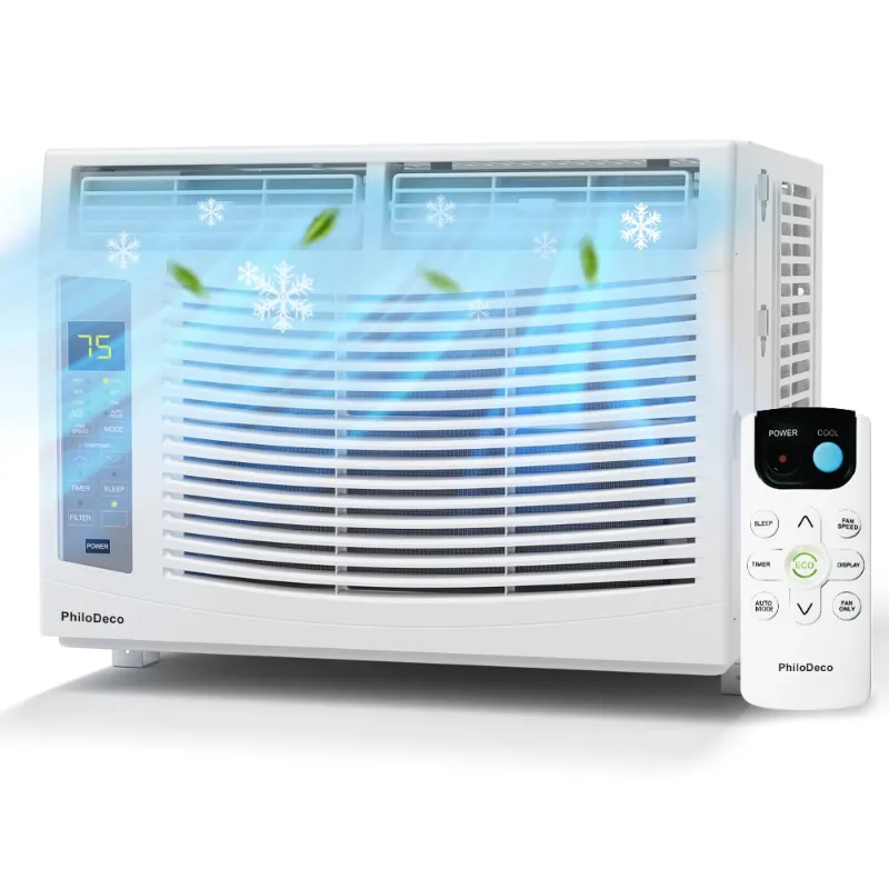 Photo 1 of ***PARTS ONLY***
PhiloDeco 6000 BTU Window Air Conditioner Cool to 250 sq ft Intelligent, LED,Remote Control, Easy to Clean Filter Screen, Can Be Used as a Dehumidifier/Fan, Operates Quietly, and is Energy-Saving
