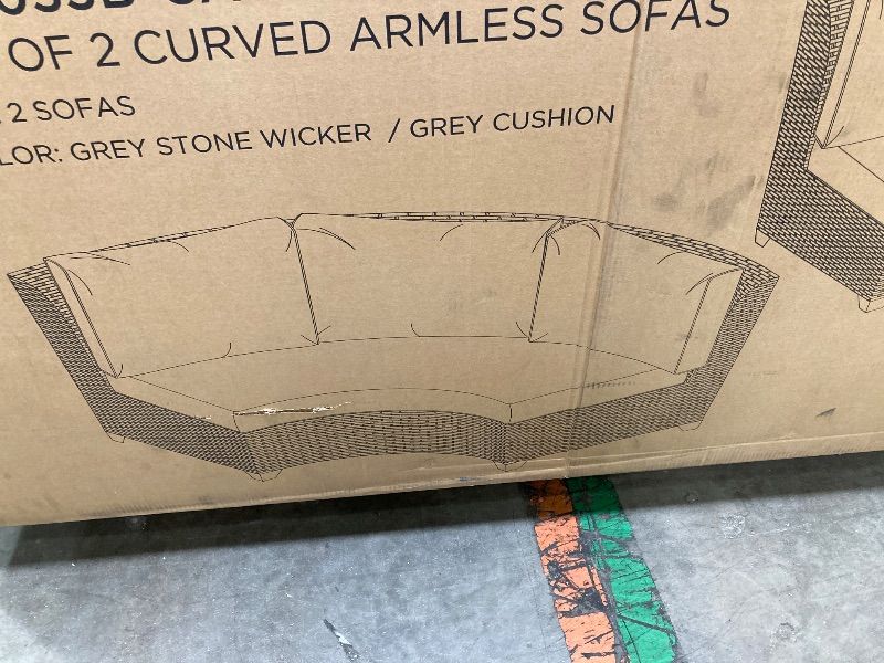 Photo 1 of *****Beautiful sofa set***
TK Classics Florence Curved Armless Sofa
Martha Stewart Bedford Indoor-Outdoor Modular Patio Curved Sectional Sofa Seat with Rattan Wicker Finish in Gray with Gray All-Weather Cushions