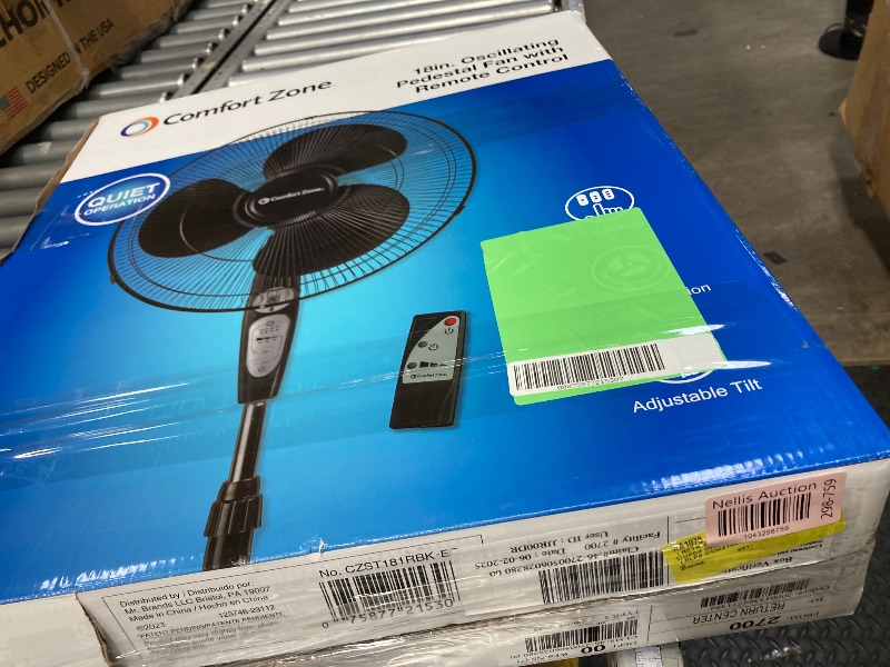 Photo 1 of **DOES NOT WORK PROPERLY/PARTS ONLY**Comfort Zone 18" Deluxe Oscillating Pedestal Fan With Remote
