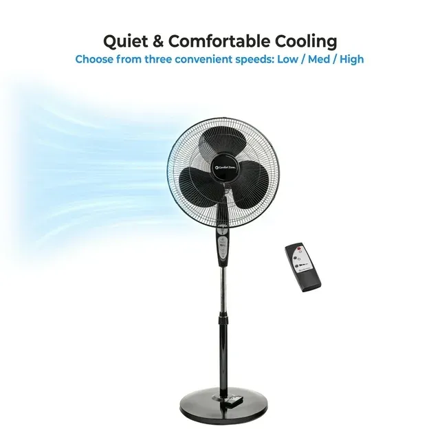 Photo 1 of **DOES NOT WORK PROPERLY/PARTS ONLY**Comfort Zone 18" Deluxe Oscillating Pedestal Fan With Remote
