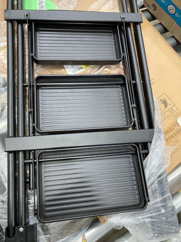 Photo 1 of 3 Step Ladder, Protable Steel Folding Stool with Wide Anti-Slip Pedal, 500lbs Sturdy Steel Ladder, Black