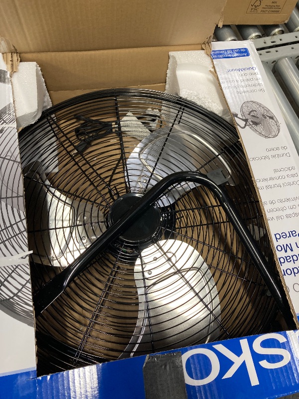 Photo 1 of ***PARTS ONLY***Lasko 20" Black High Velocity Wall Mount Fan with Pivoting Head - 3 Speeds, Ideal Wall Mount Fan or Floor Fans for Home, Garage, Attic, 2264QM
