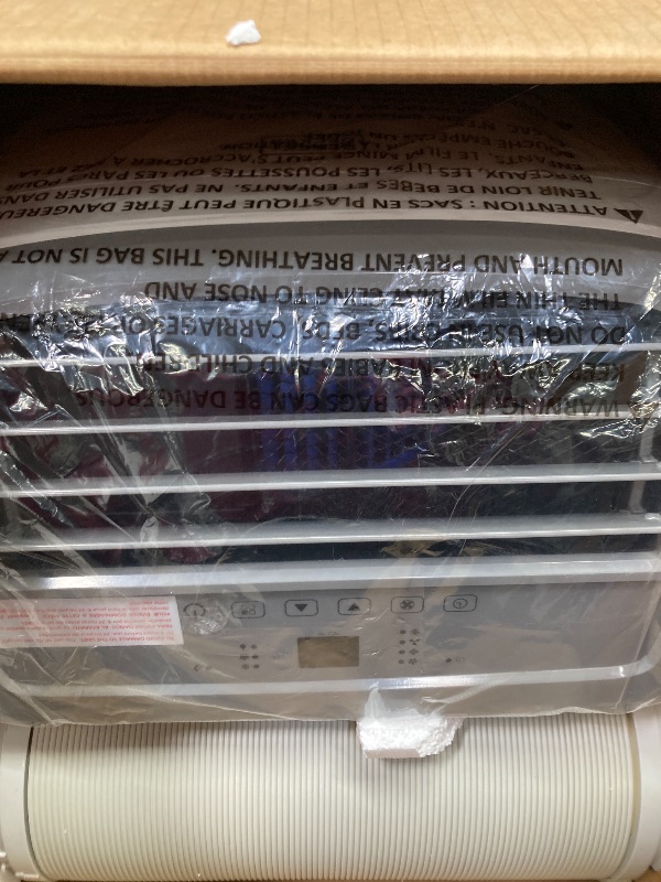 Photo 1 of ***(ITEM DOESN'T TURN ON -SELLING AS PARTS ONLY)***
BLACK+DECKER 10,000 BTU Portable Air Conditioner for Rooms up to 450 Sq. with Remote Control, White  ***(OPEN BOX, BOX RIPPED/TORN, SOME SCUFFS/SCRATCHES)***