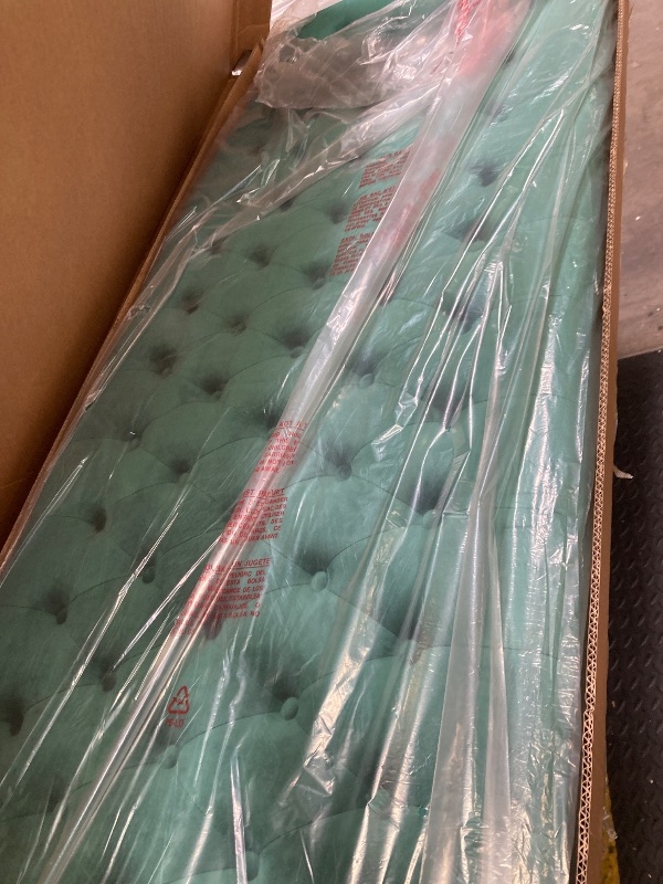 Photo 1 of ***(HEADBOARD ONLY)***NO PARTS*** Upholstered Tufted Button Headboard KIng/CA King, Jade*** 